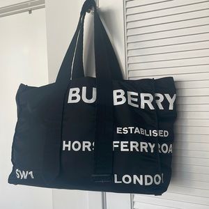Burberry Horseferry black large travel tote